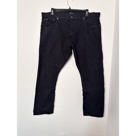 Polo Ralph Lauren The Varick Slim Straight Men’s 42x30 Black Stretch Denim Jeans - Picture 1 of 6